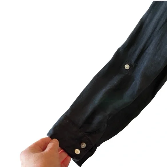 Sigrid Olsen Black Linen Button Shirt Size 3X - Picture 6 of 8